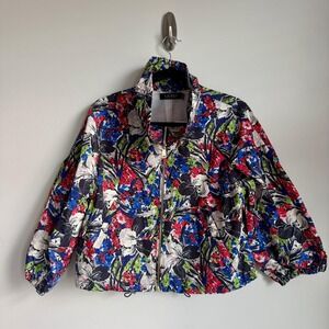 Lauren Ralph Lauren‎ Jacket Womens Medium Multi Floral Zip Lined Windbreaker